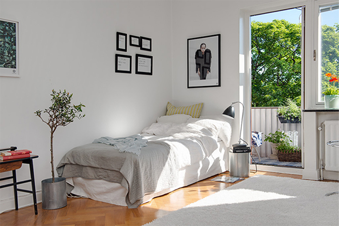 แต่งห้องสไตล์สวีดิชด้วยพรมสีขาว